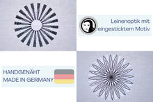 Lade das Bild in den Galerie-Viewer, Weiße Tischdecke mit bestickten Kreismotiven in Leinenoptik