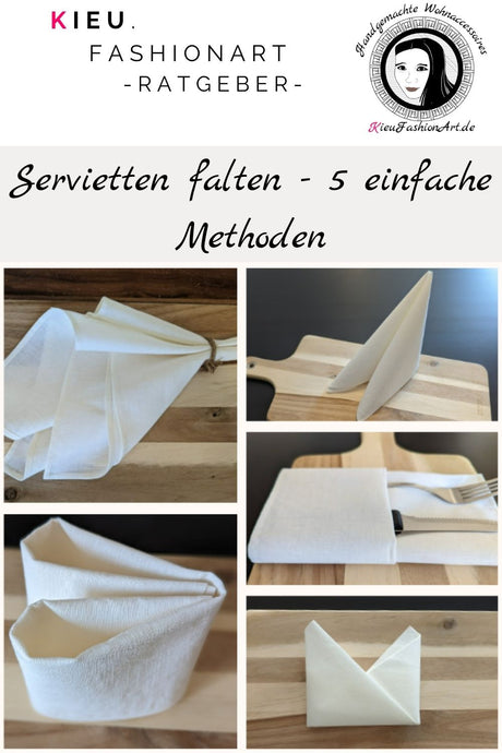 Servietten falten - 5 einfache Anleitungen